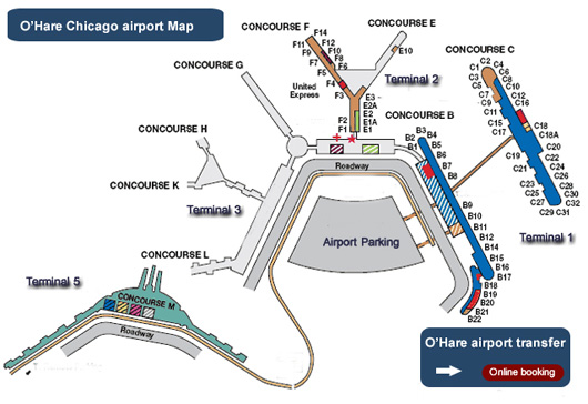 Chicago O'Hare airport map