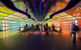 This is a view of the tunnel connecting United Airlines Terminal One at Chicago O'Hare International Airport with Terminal 2 - © Picture by Jay Crihfield - Fotolia